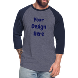 Baseball T-Shirt - heather blue/navy