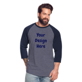 Baseball T-Shirt - heather blue/navy
