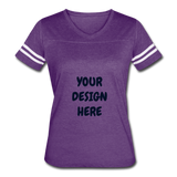 Women’s Vintage Sport T-Shirt - vintage purple/white
